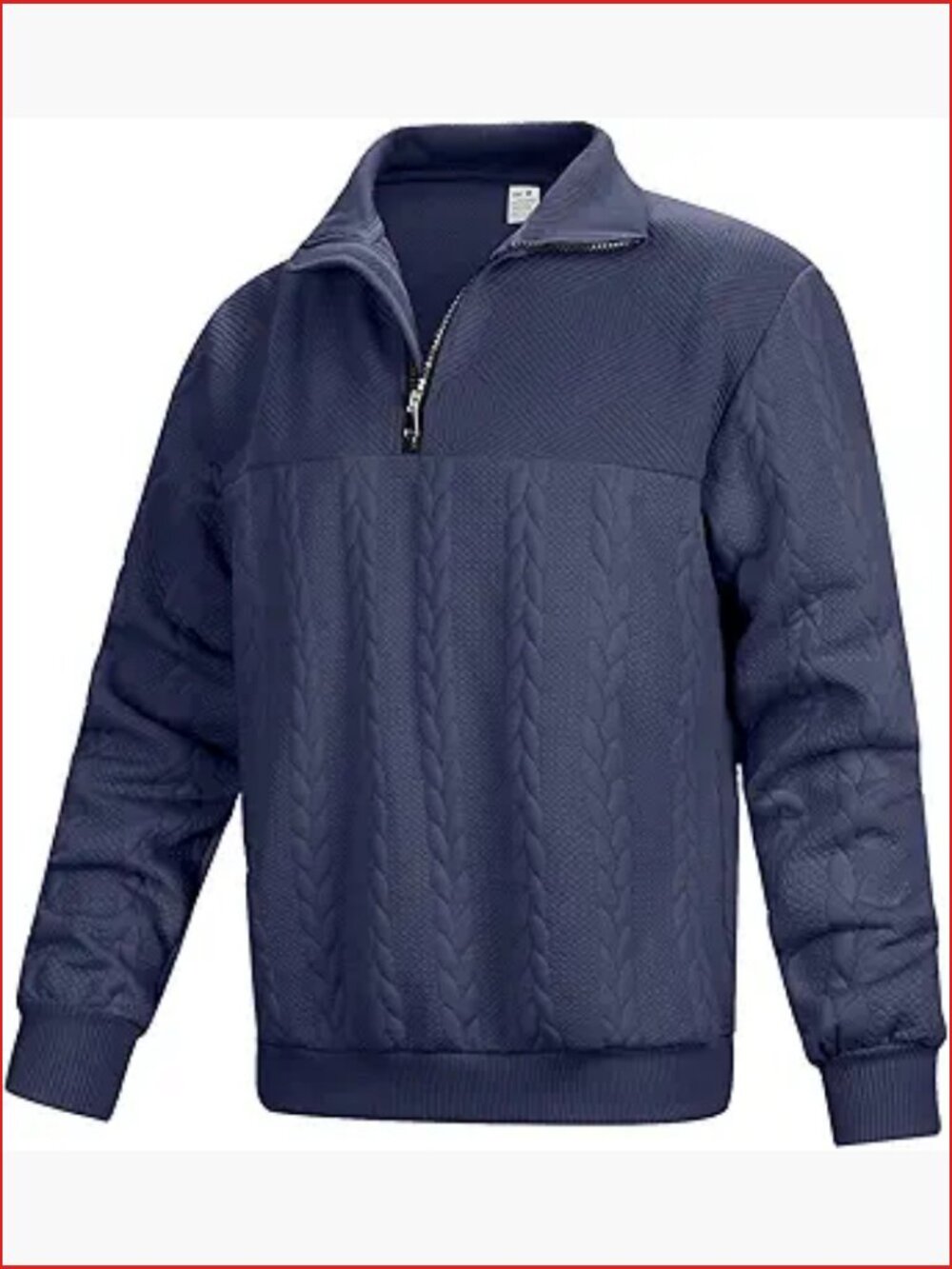 Lightweight Knitted Quarter Zip Mock Neck Pullover Sweater for Men